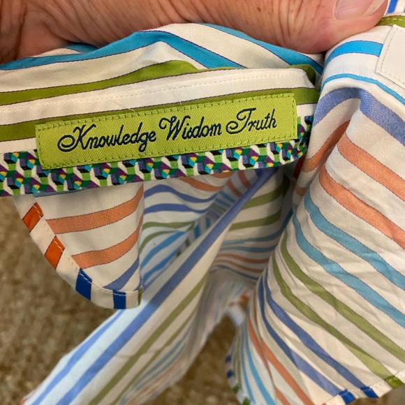 Mens Robert Graham Colorful Stripe Flip Cuff Button Down Shirt LS 2XL XXL - Picture 9 of 14